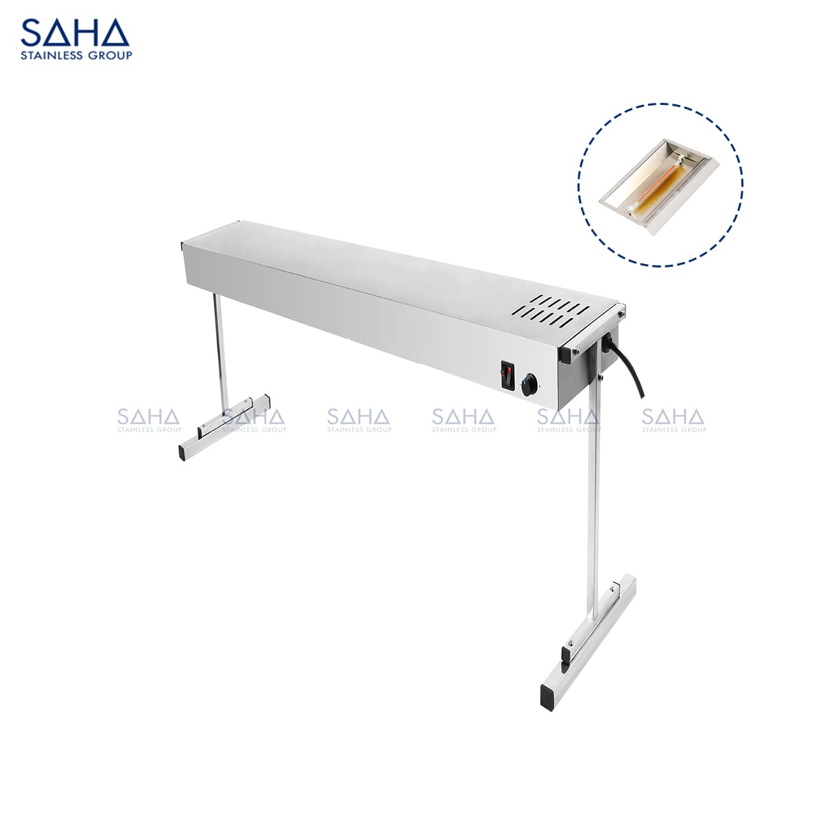 SHFHS3LL90T SAHA – Food Heat Lamp 90 Cm with Light and T Leg - 1000 W – SHFHS3LL90T